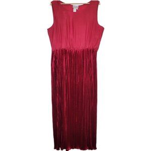 Coldwater Creek Red Pleated Maxi Dress, Size XL
